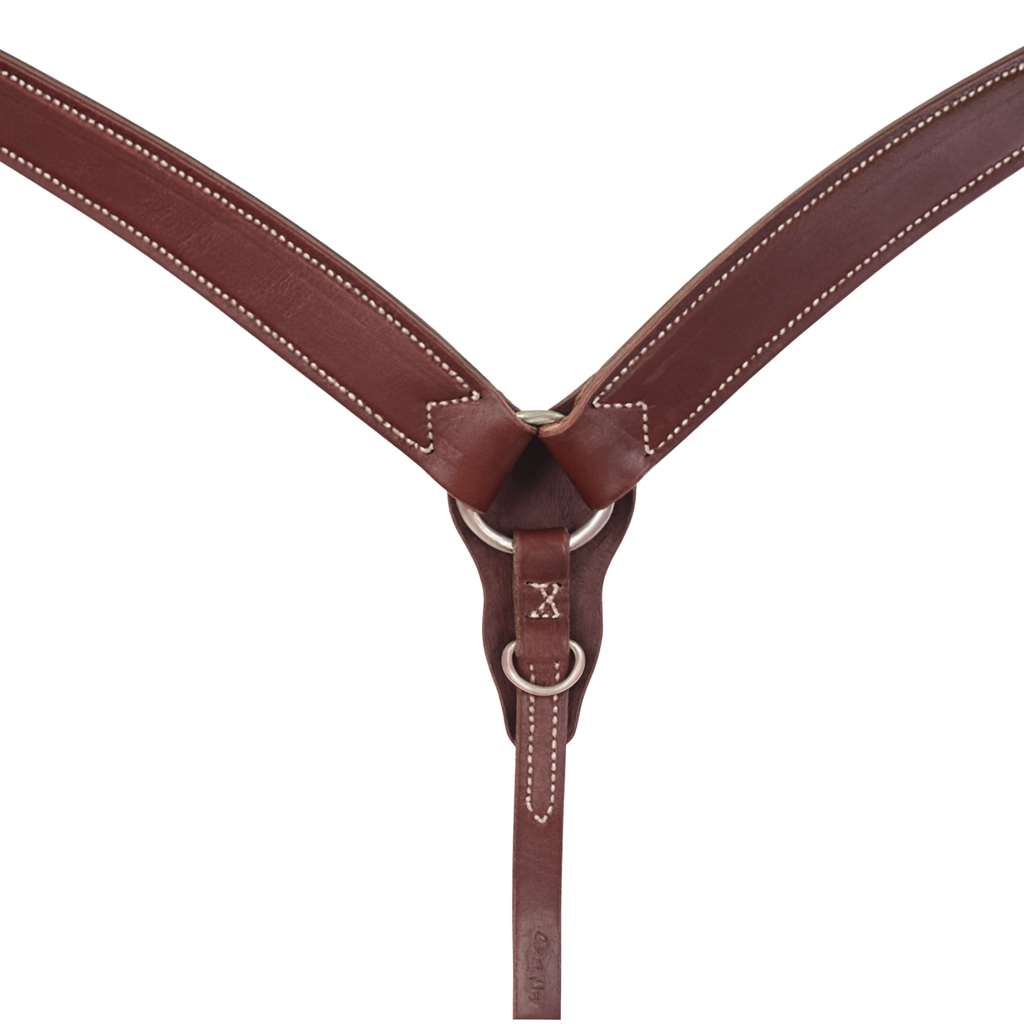 Pechera Western de Cuero con Diseño Contorneado y Aro Central