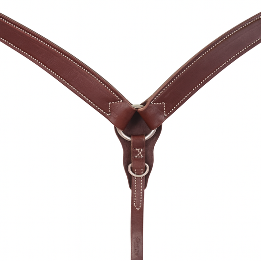 Pechera Western de Cuero con Diseño Contorneado y Aro Central