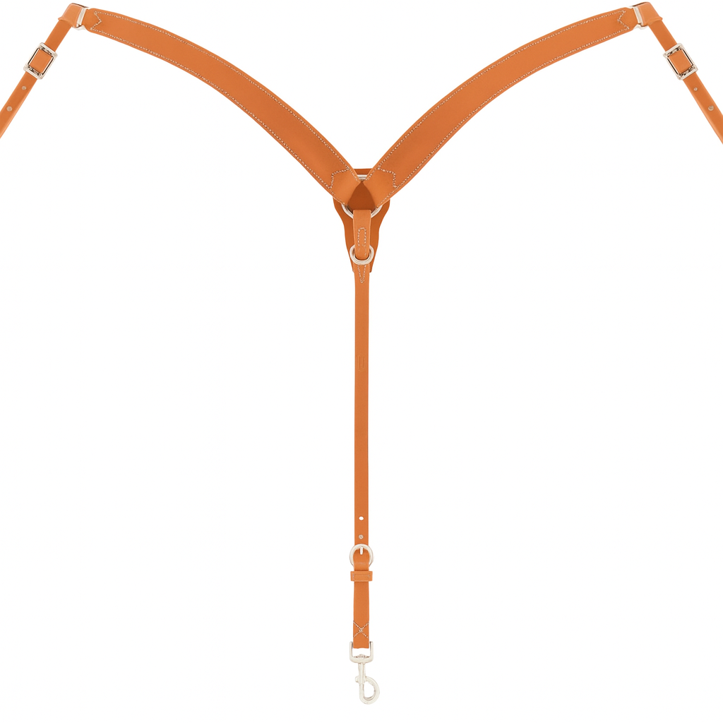 Pechera Western de Cuero con Diseño Contorneado y Aro Central